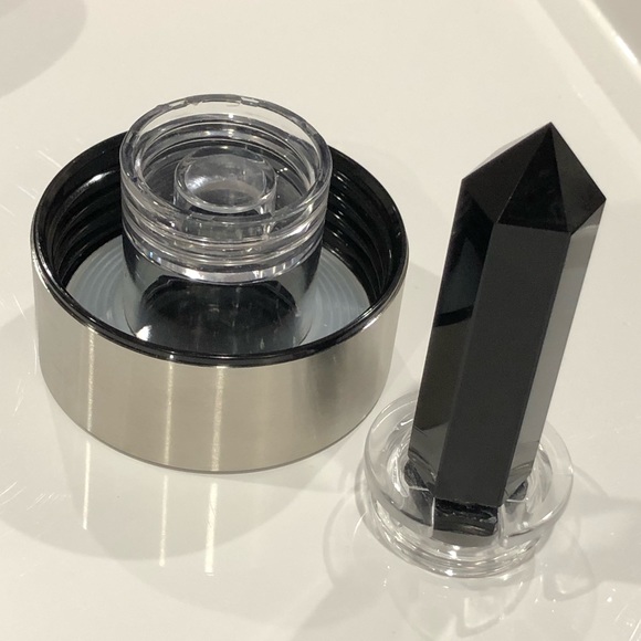 Soji Black Obsidian Crystal-Infused Water Bottle With Sleeve - Picture 6 of 15